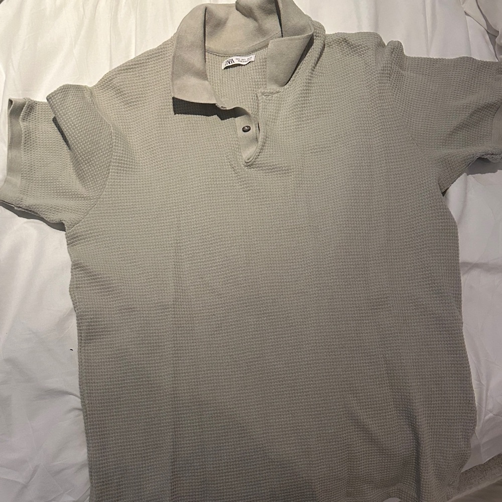 Zara Light Gray Polo Shirt